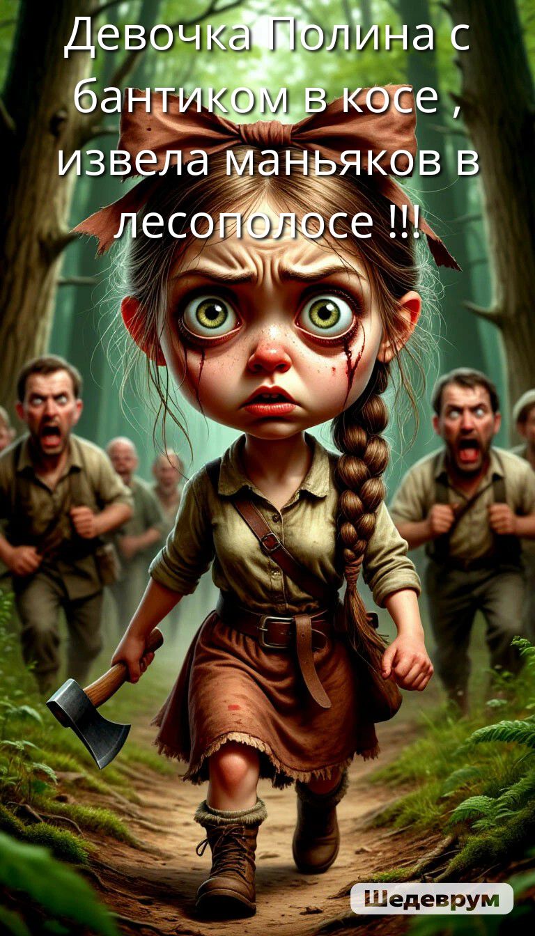 Девочка Полина с бантиком в косе , извела маньяков в лесополосе !!!