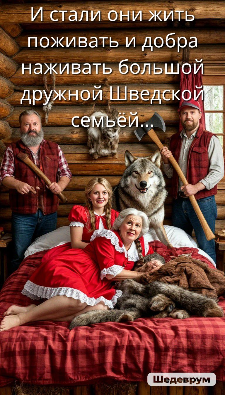 И стали они жить поживать и добра наживать большой дружной Шведской семьёй...
