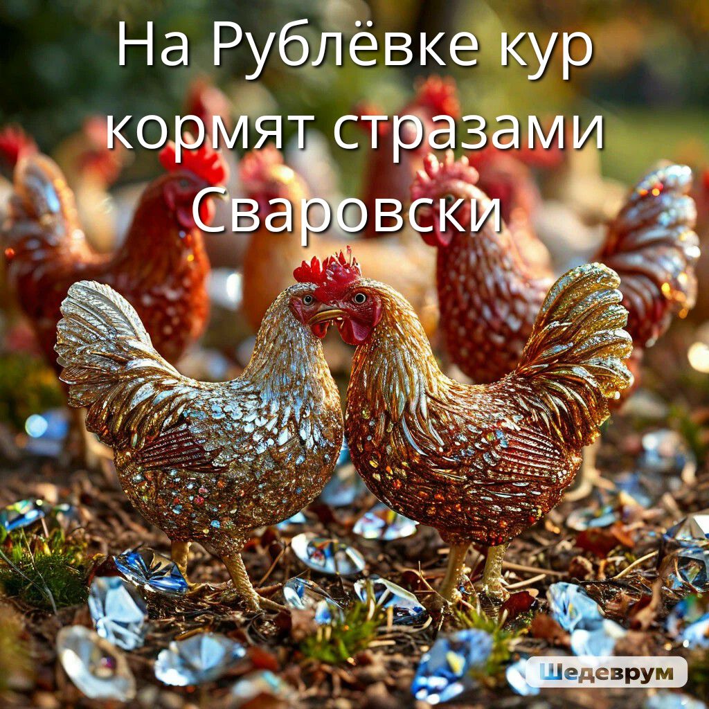 На Рублёвке кур кормят стразами Сваровски