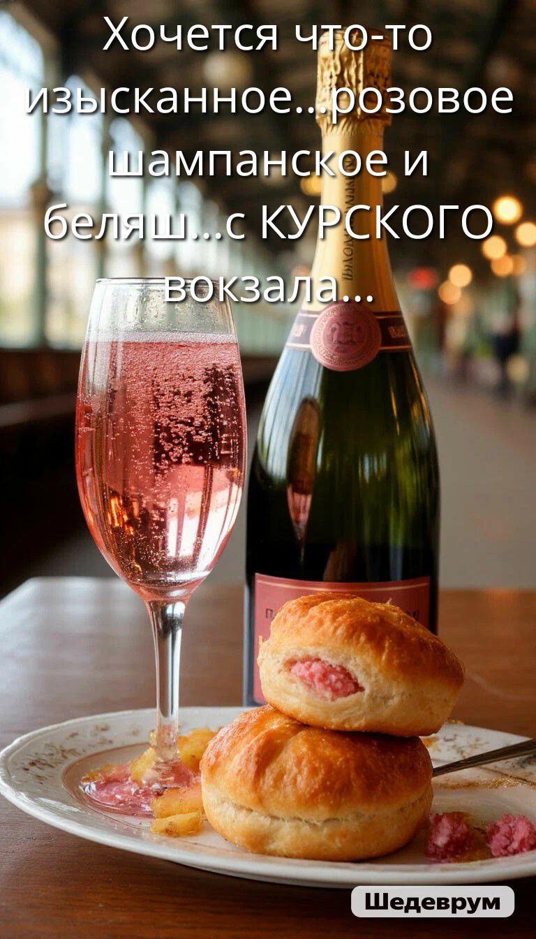 Хотится что-то изысканное..розовое шампанское и беляш...с КУРСКОГО вокзала...