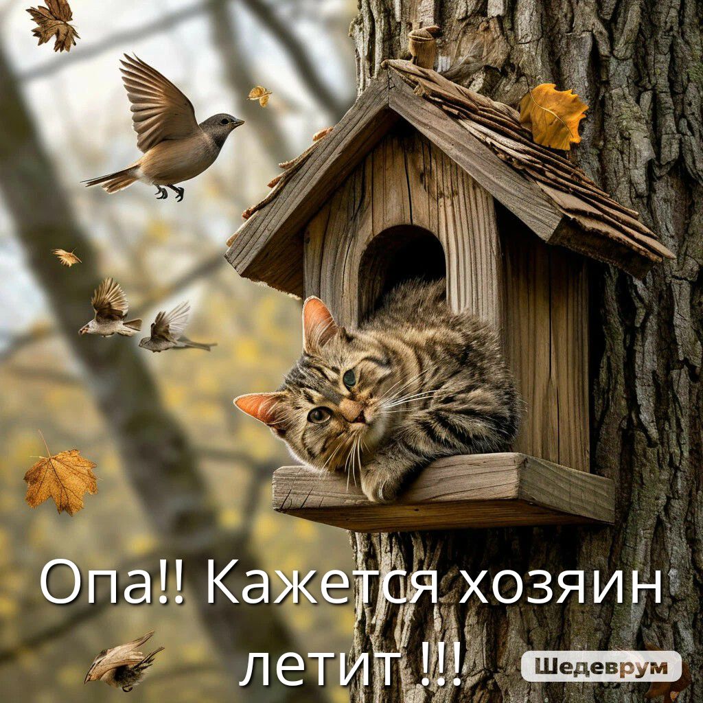 Опа!! Кажется хозяин летит !!!