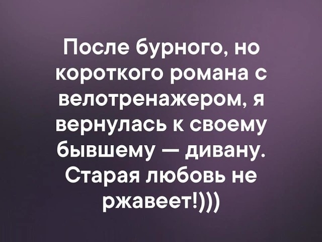После бурного но короткого романа с велотренажером я вернулась к своему бывшему дивану Старая любовь не ржавеет