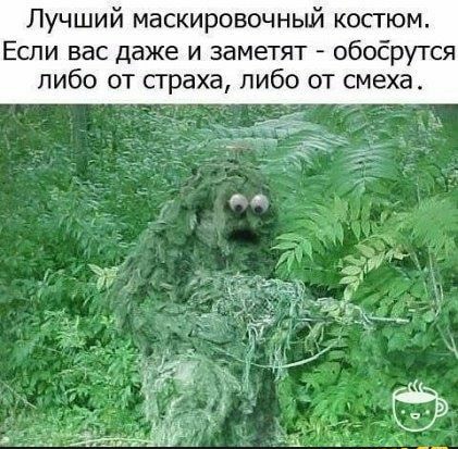 Лучший маскировочный костюм Если вас даже и заметят обоЕрутся либо от страха либо от смеха