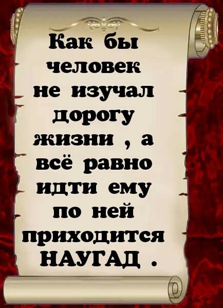 Ёак бы человек не изучал дорогу жизни а всё равно идти ему по ней приходится НАУГАД