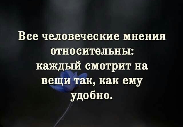 Все человеческие мнения относительны каждый смотрит на веЁ аж как ему удобно