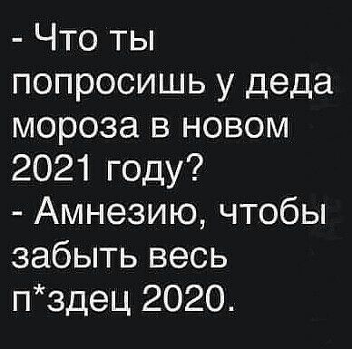 Что ты попросишь у деда мороза в новом 2021 году Амнезию чтобы забыть весь пздец 2020