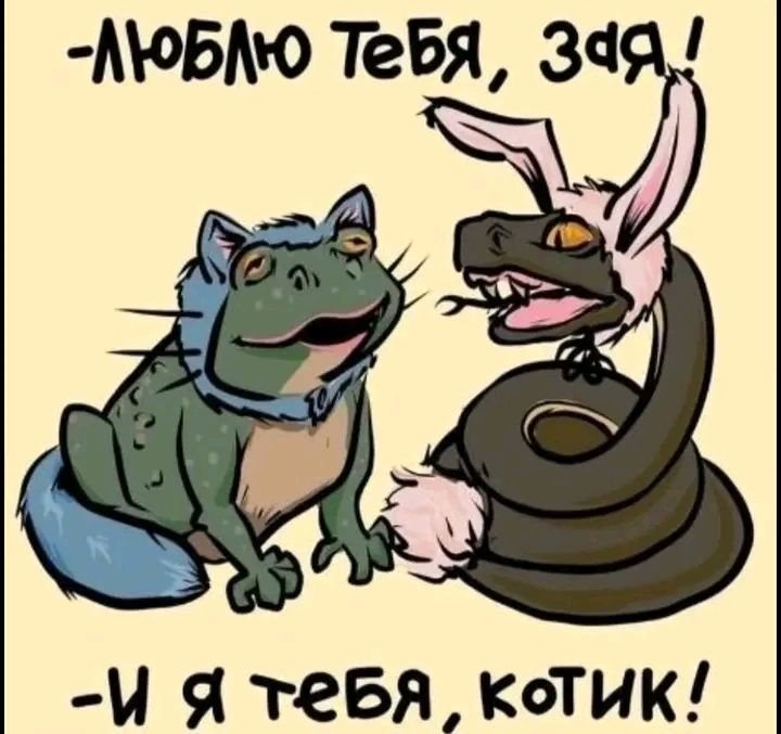 Люблю тебя, зайка! - И я тебя, котик!