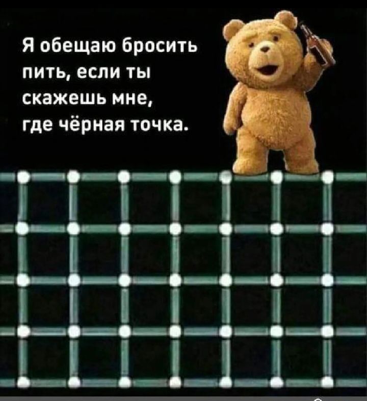 Я обещаю бросить пить, если ты скажешь мне, где чёрная точка.