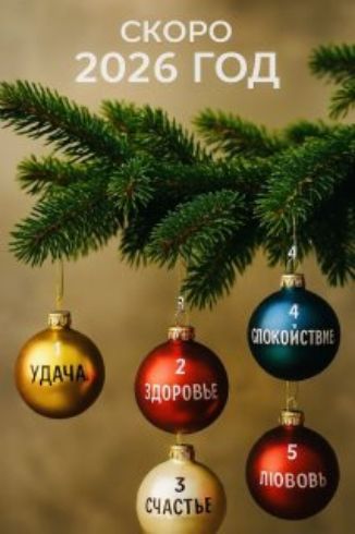 СКОРО 2026 ГОД
УДАЧА,  ЗДОРОВЬЕ,  СЧАСТЬЕ,  СПОКОЙСТВИЕ,  ЛЮБОВЬ
