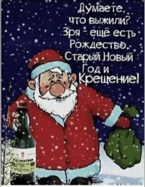 Думаете, что выжил? Зря - ещё есть Рождество Старый Новый Год и Крещениe!