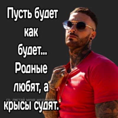 Пусть будет как будет... Родные любят, а крысы судят.