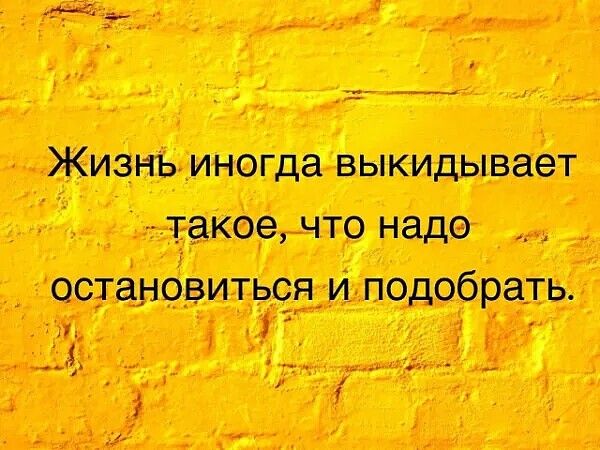 Жизнь иногда выкидывает такое, что надо остановиться и подобрать.