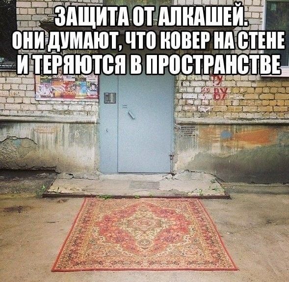 ЗАЩИТА ОТ АДКАШЕЙ. ОНИ ДУМАЮТ, ЧТО КОВЁР НА СТЕНЕ И ТЕРЯЮТСЯ В ПРОСТРАНСТВЕ