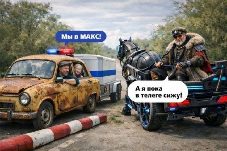 Мы в МАКС! А я пока в телеге сижу!