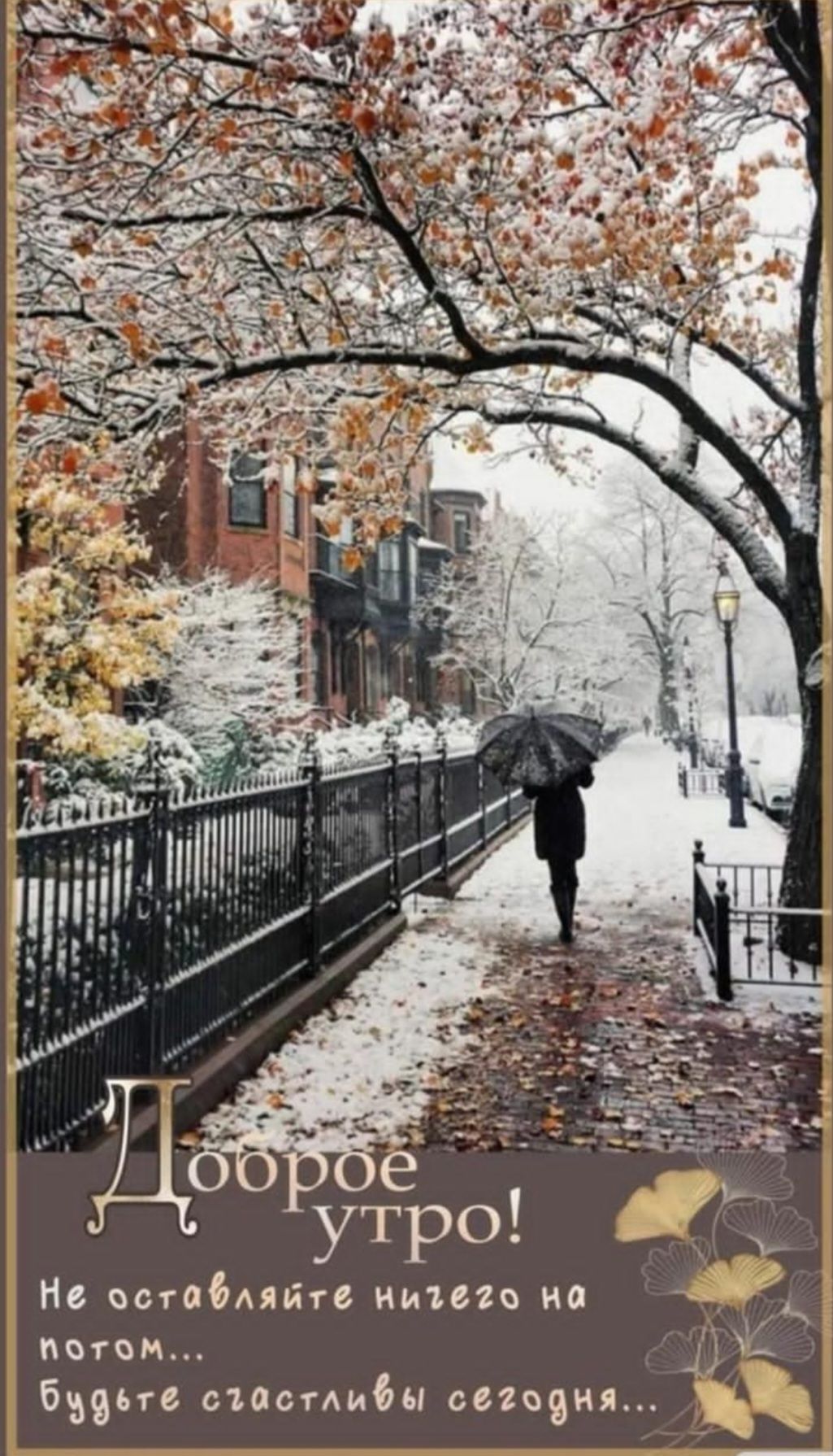 Доброе утро! Не оставляйте ничего на потом... Будьте счастливы сегодня...