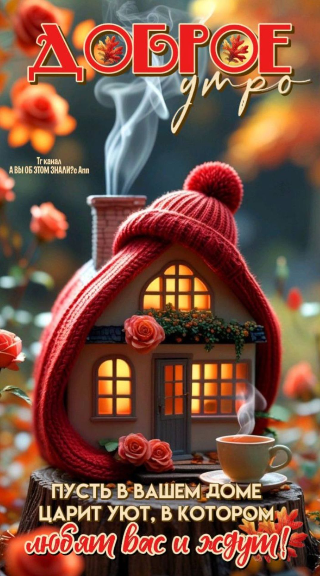 ДОБРОЕ утро\nПусть в вашем доме царит уют, в котором любят вас и ждут!