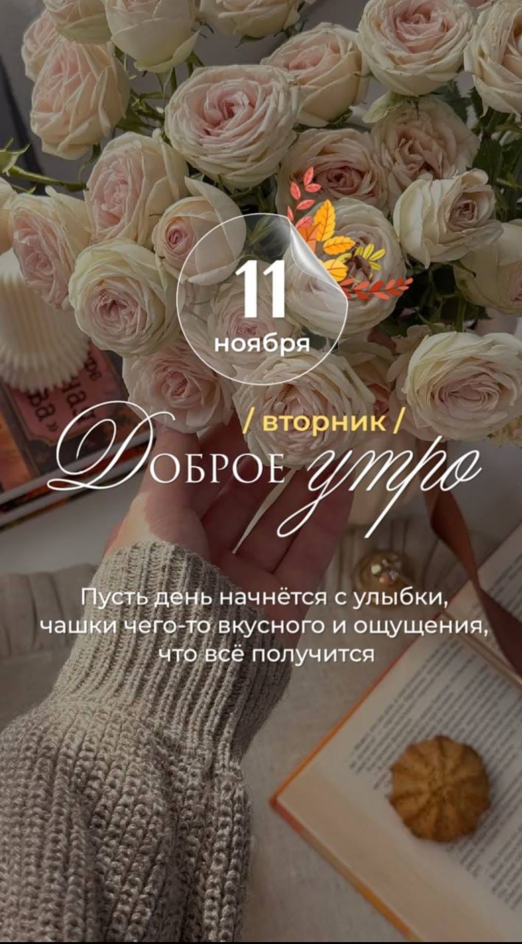 11 ноября вторник Доброе утро. Пусть день начнётся с улыбки, чашки чего-то вкусного и ощущений, что всё получится.