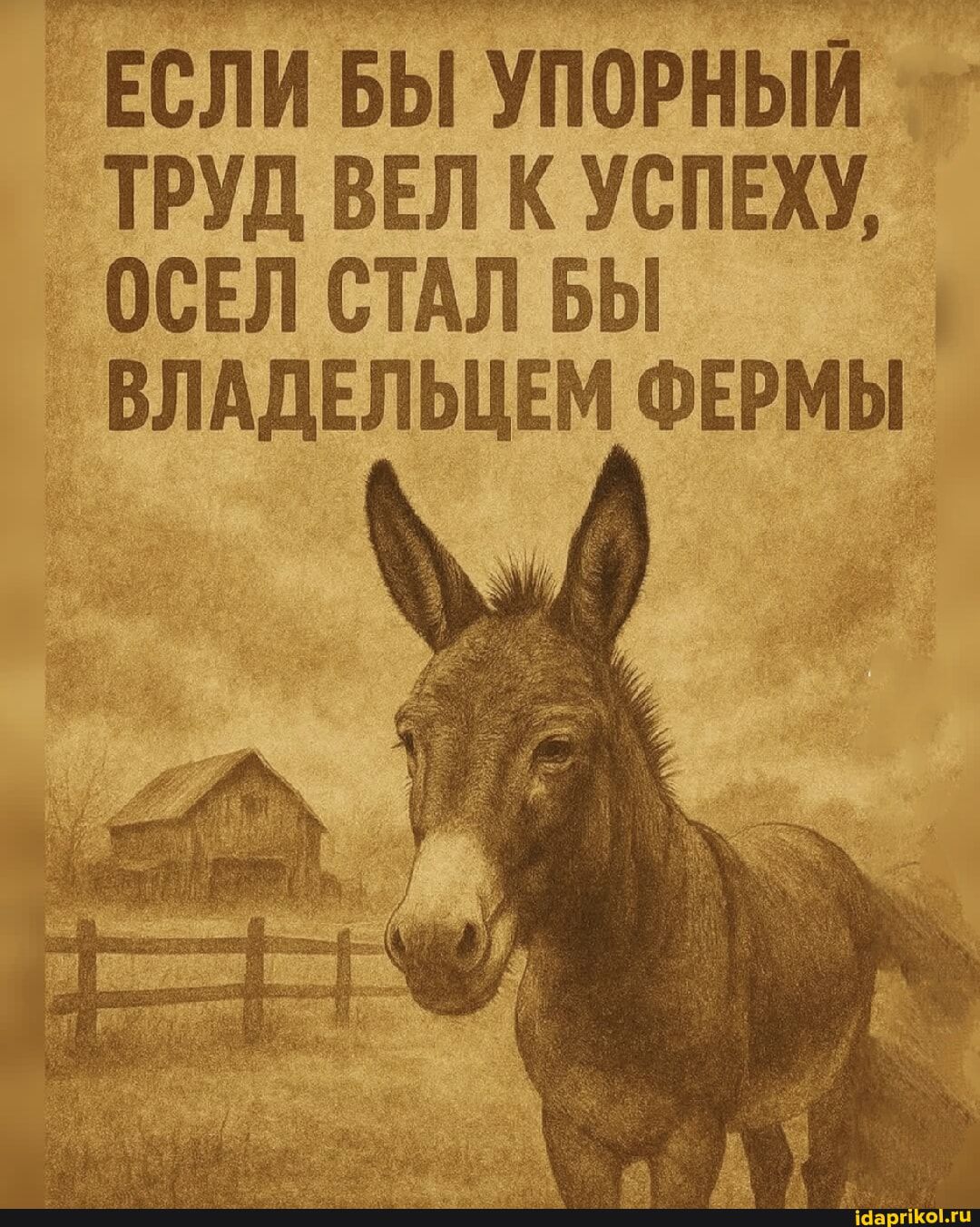 Если бы упорный труд вел к успеху, осел стал бы владельцем фермы