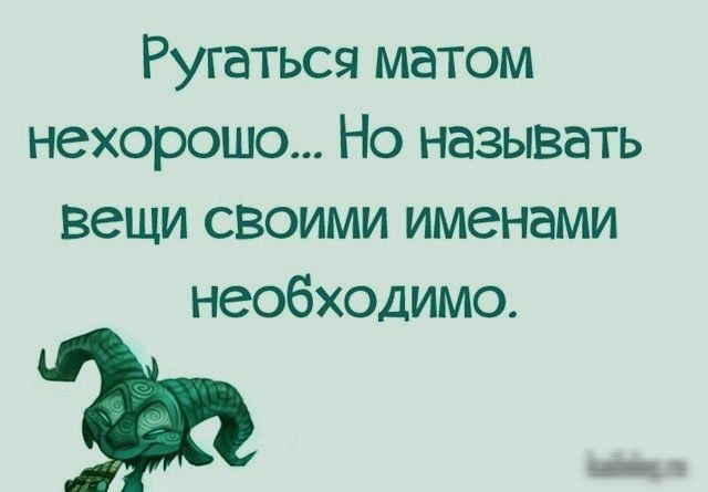 Ругаться матом нехорошо... Но называть вещи своими именами необходимо.