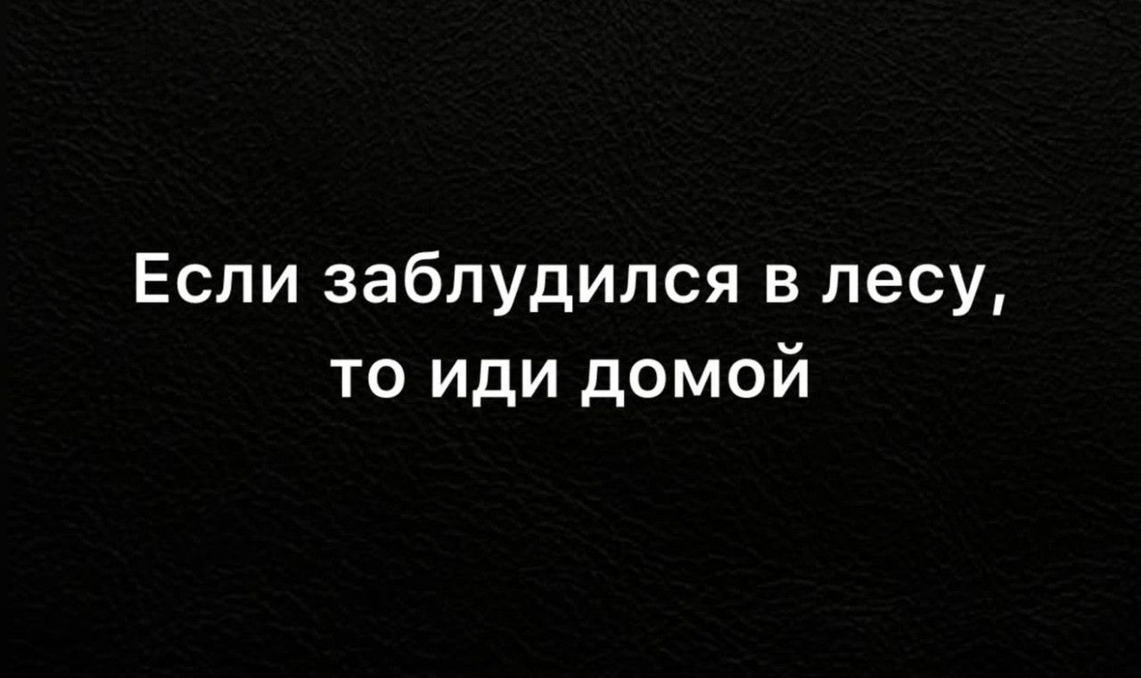 Если заблудился в лесу, то иди домой