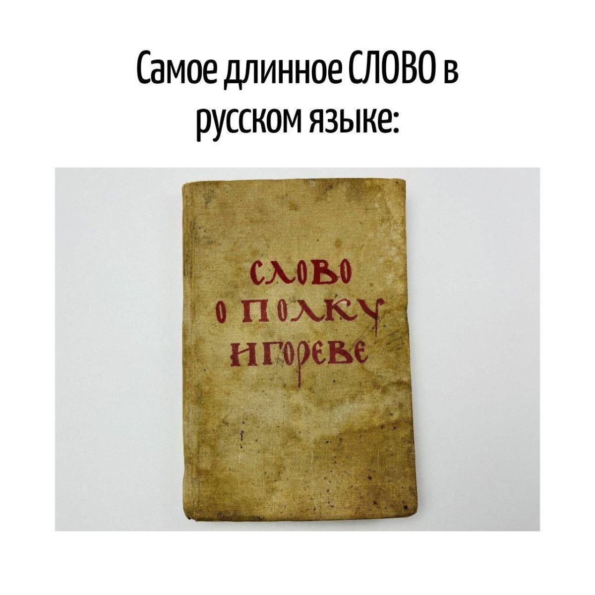 Самое длинное слово в русском языке: СЛОВО О ПОЛКУ ИГОРЕВЕ