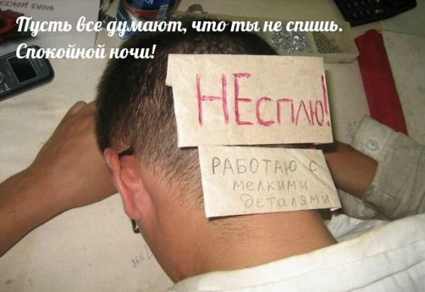 Пусть все думают, что ты не спишь. Спокойной ночи! НЕСПИ! РАБОТАЮ С МЕЛКИМИ ДЕТАЛЯМИ