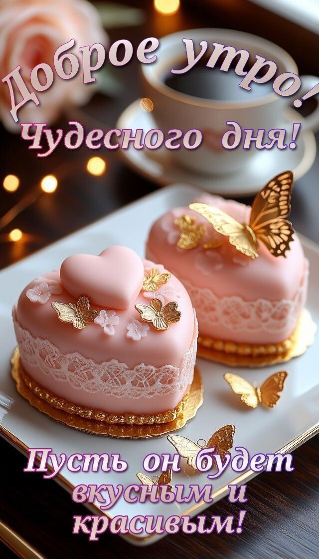 Доброе утро! Чудесного дня! Пусть он будет вкусным и красивым!