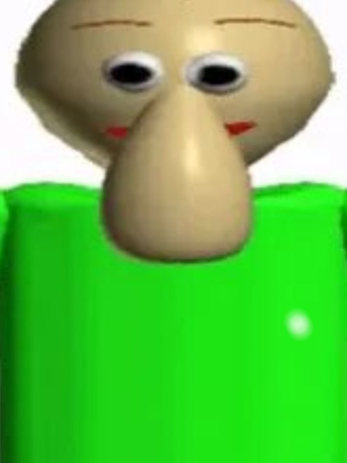 3D-персонаж с длинным носом в зелёной футболке и нейтральным выражением лица.