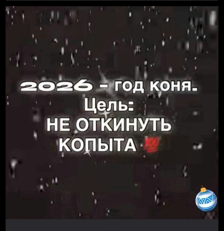 2026 - год коня. Цель: НЕ ОТКИНУТЬ КОПЫТА