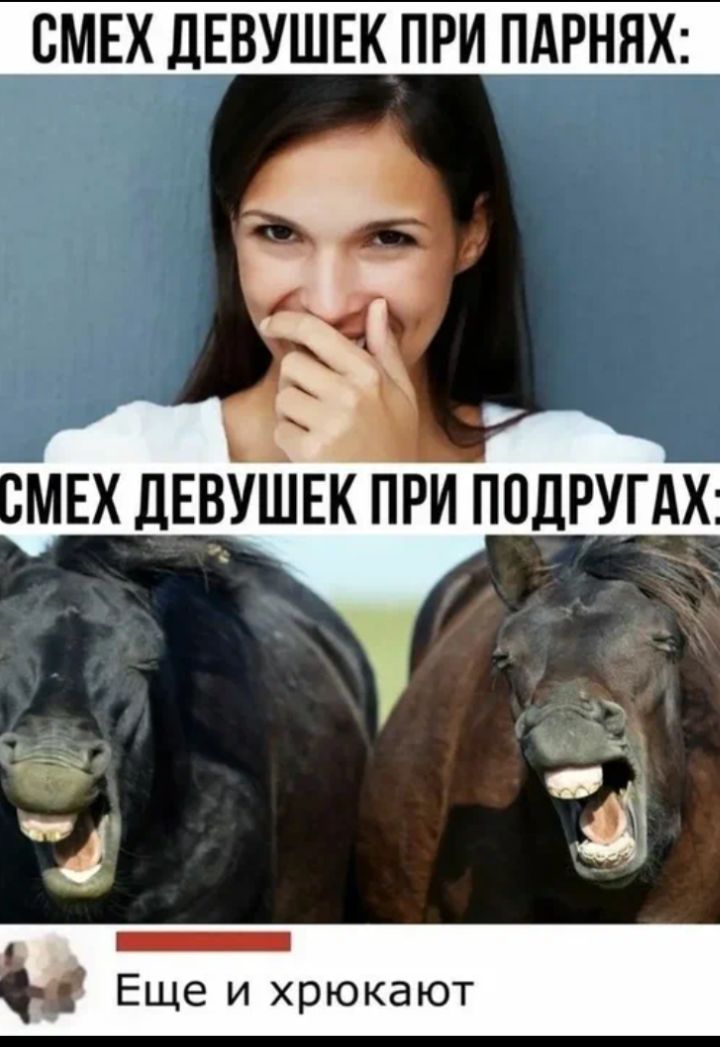 Смех девушек при парнях: Смех девушек при подругax: Еще и хрюкают