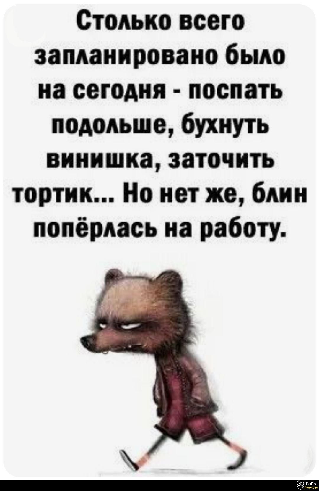 Столько всего запланировано было на сегодня - поспать подольше, бухнуть винишка, заточить тортик... Но нет же, блин попёрлась на работу.