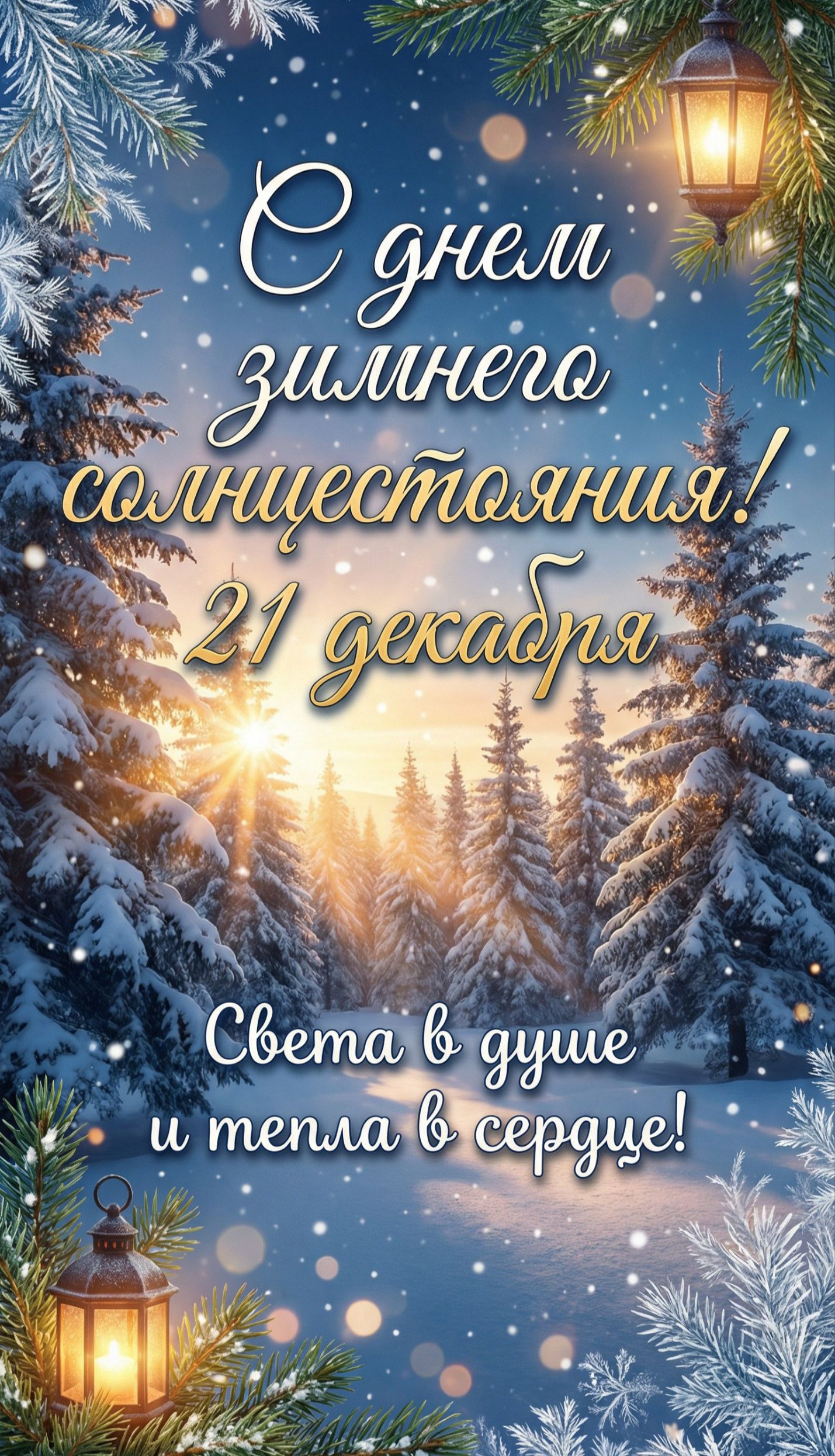 С днем зимнего солнцестояния! 21 декабря Света в душе и тепла в сердце!