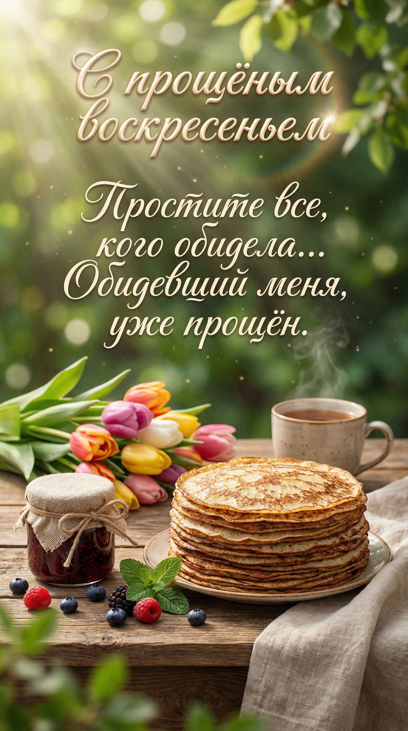 С прощённы воскресеньем Прости́те все, кого обидела... Обидевший меня, уже простён.