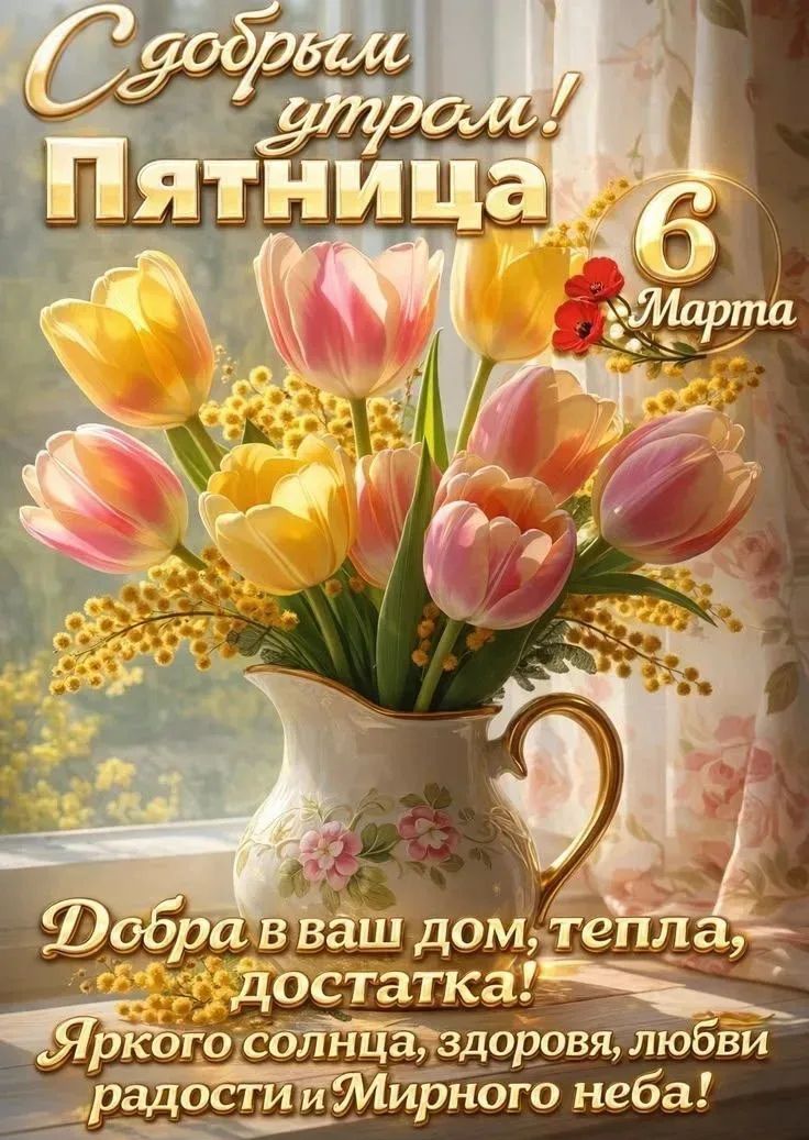 С добрым утром! Пятница 6 Марта Добра в ваш дом, тепла, достатка! Яркого солнца, здоровья, любви радости и Мирного неба!