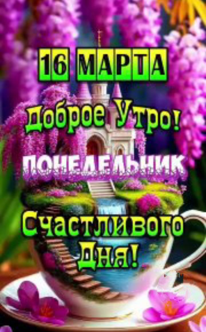 16 МАРТА Доброе Утро! ПОЖЕЛАТЕЛЬНИК Счастливого Дня!