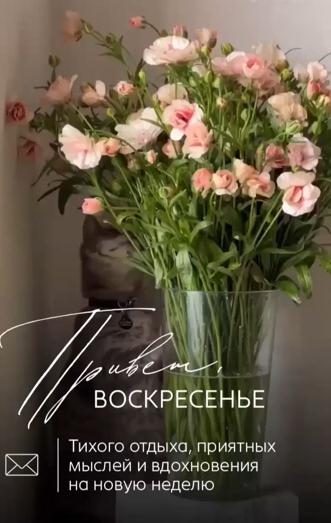 Привет, ВОСКРЕСЕНЬЕ. Тихого отдыха, приятных мыслей и вдохновения на новую неделю.