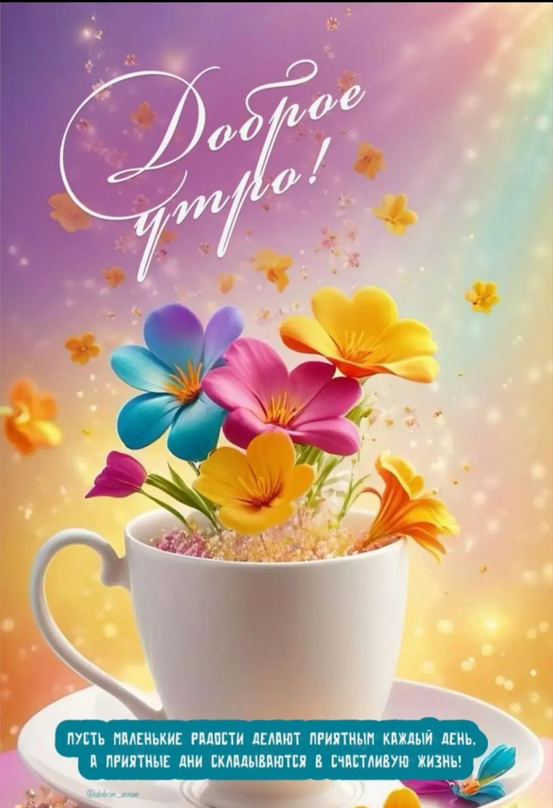 Доброе утро! Пусть маленькие радости делают приятным каждый день, а приятные дни складываются в счастливую жизнь!