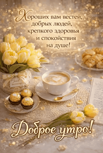 Хороших вам вестей, добрых людей, крепкого здоровья и спокойствия на душе! Доброе утро! Good morning