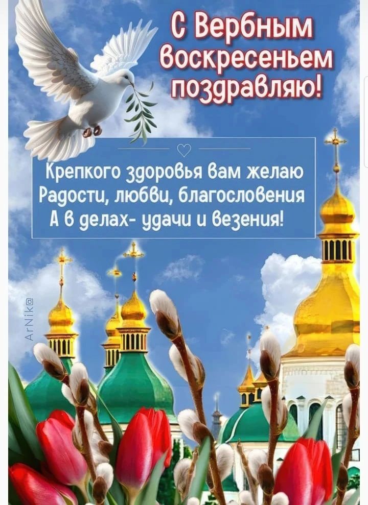 С Вербным воскресеньем поздравляю! Крепкого здоровья вам желаю Радости, любви, благословения А в делах - удачи и везения!
