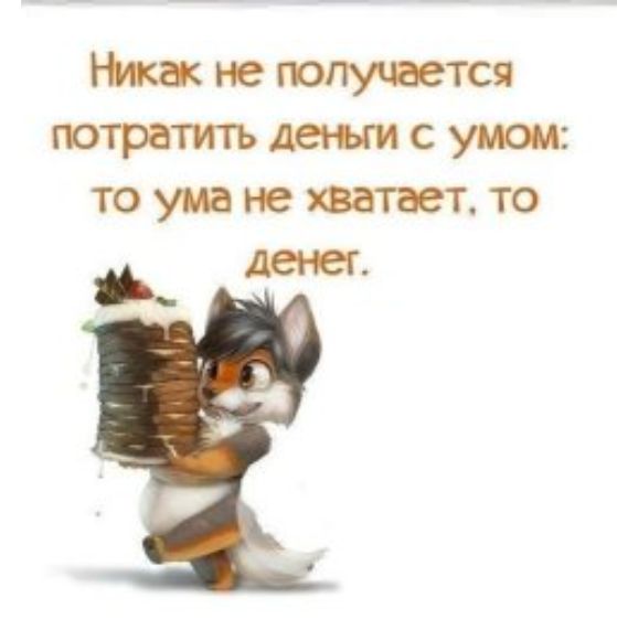 Никак не получается потратить деньги с умом: то ума не хватает, то денег.