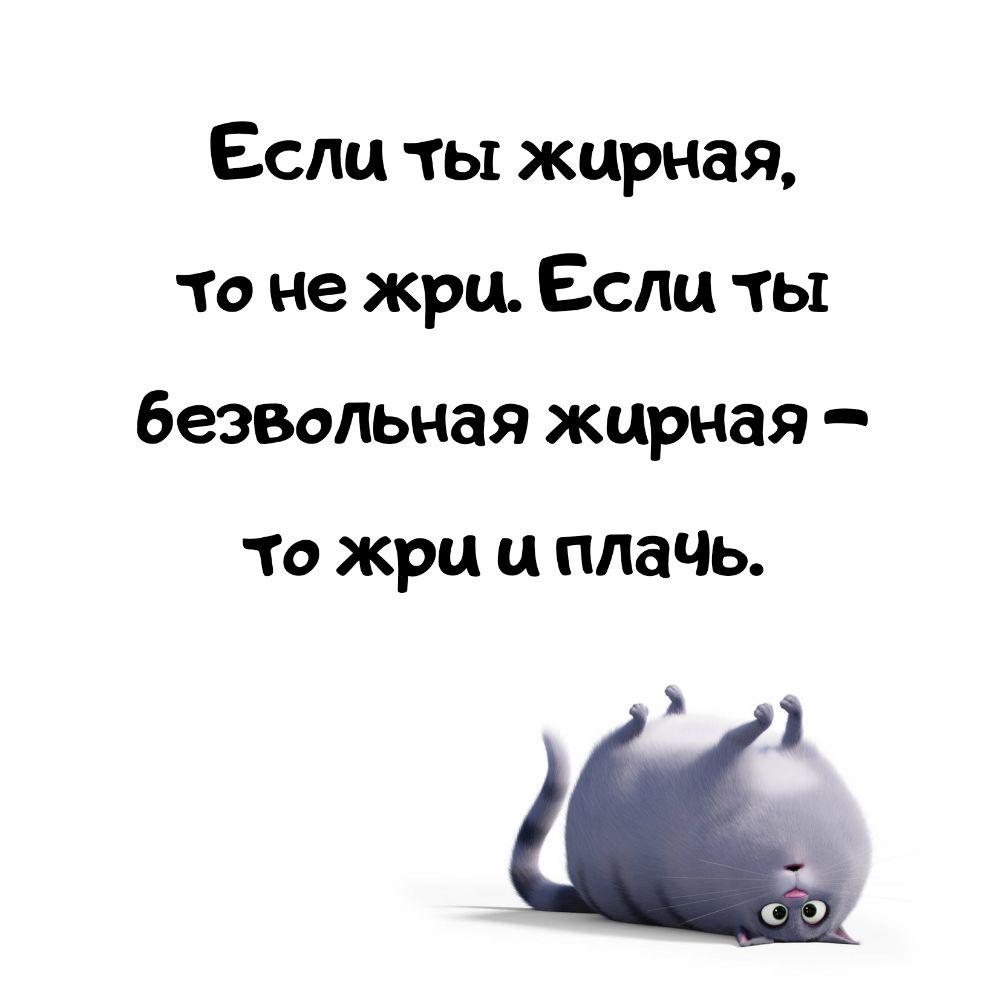 Если ты жирная то не жрц Если ты безвольная жирная то жрц ц плачь