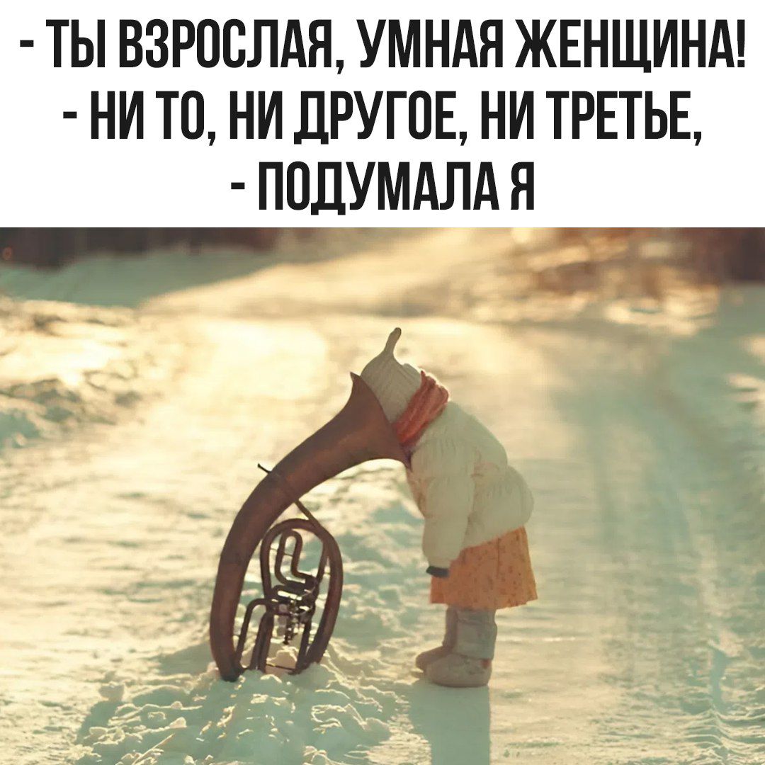 - ТЫ ВЗРОСЛАЯ, УМНАЯ ЖЕНЩИНА! - НИ ТО, НИ ДРУГОЕ, НИ ТРЕТЬЕ, - ПОДУМАЛА Я