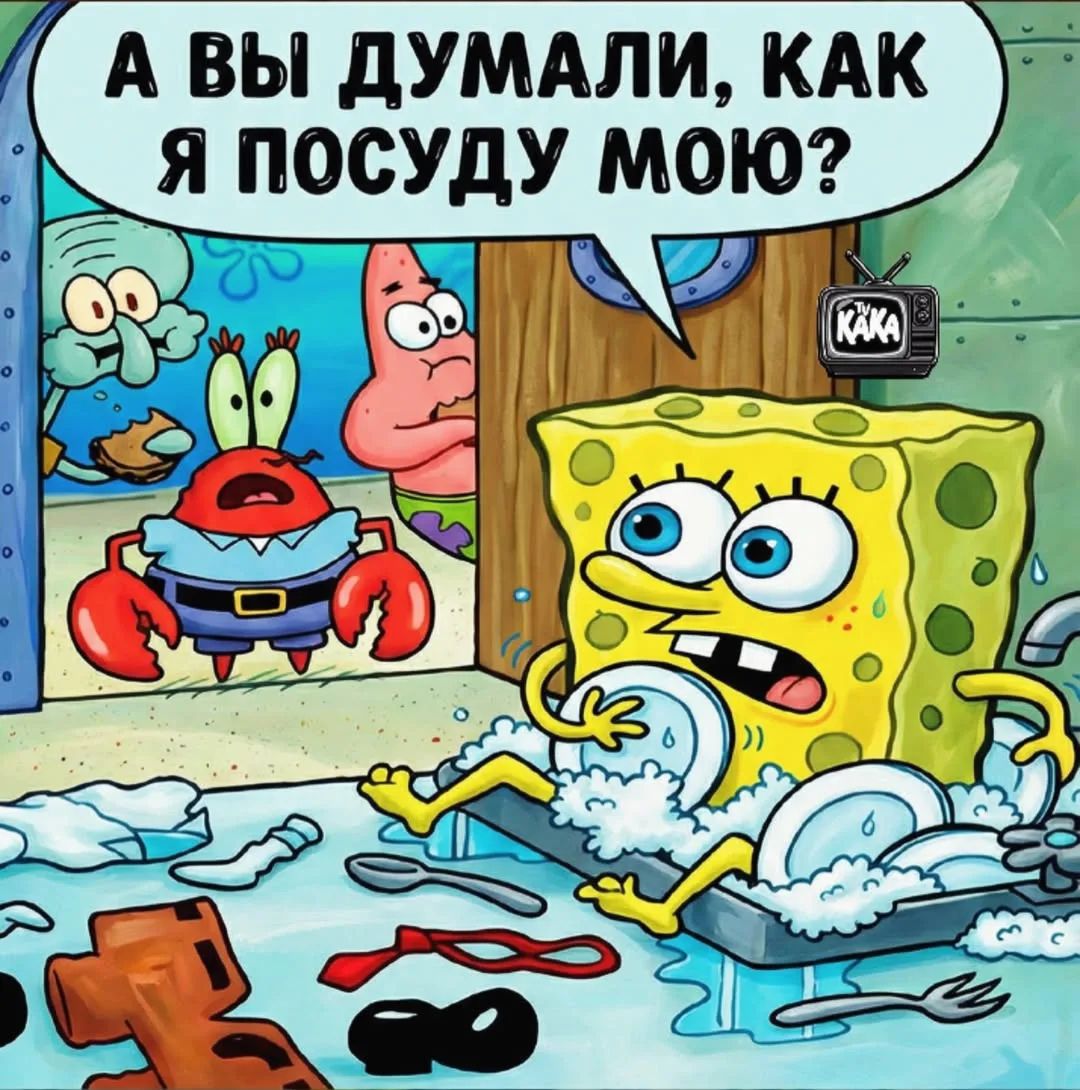 А ВЫ ДУМАЛИ, КАК Я ПОСУДУ МОЮ?