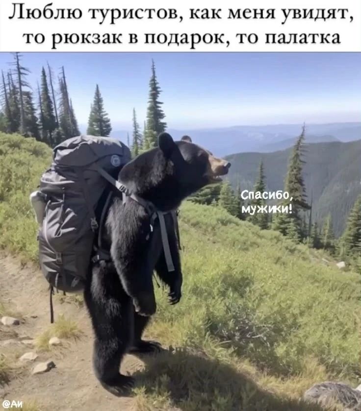 Люблю туристов, как меня увидят, то рюкзак в подарок, то палатка. Спасибо, мужики!