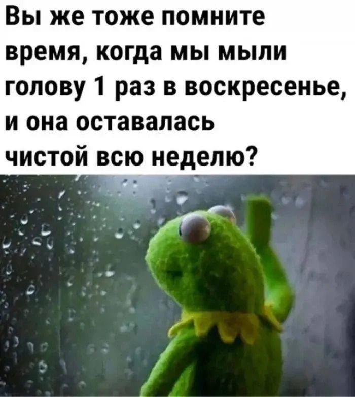 Вы же тоже помните время, когда мы мыли голову 1 раз в воскресенье, и она оставалась чистой всю неделю?
