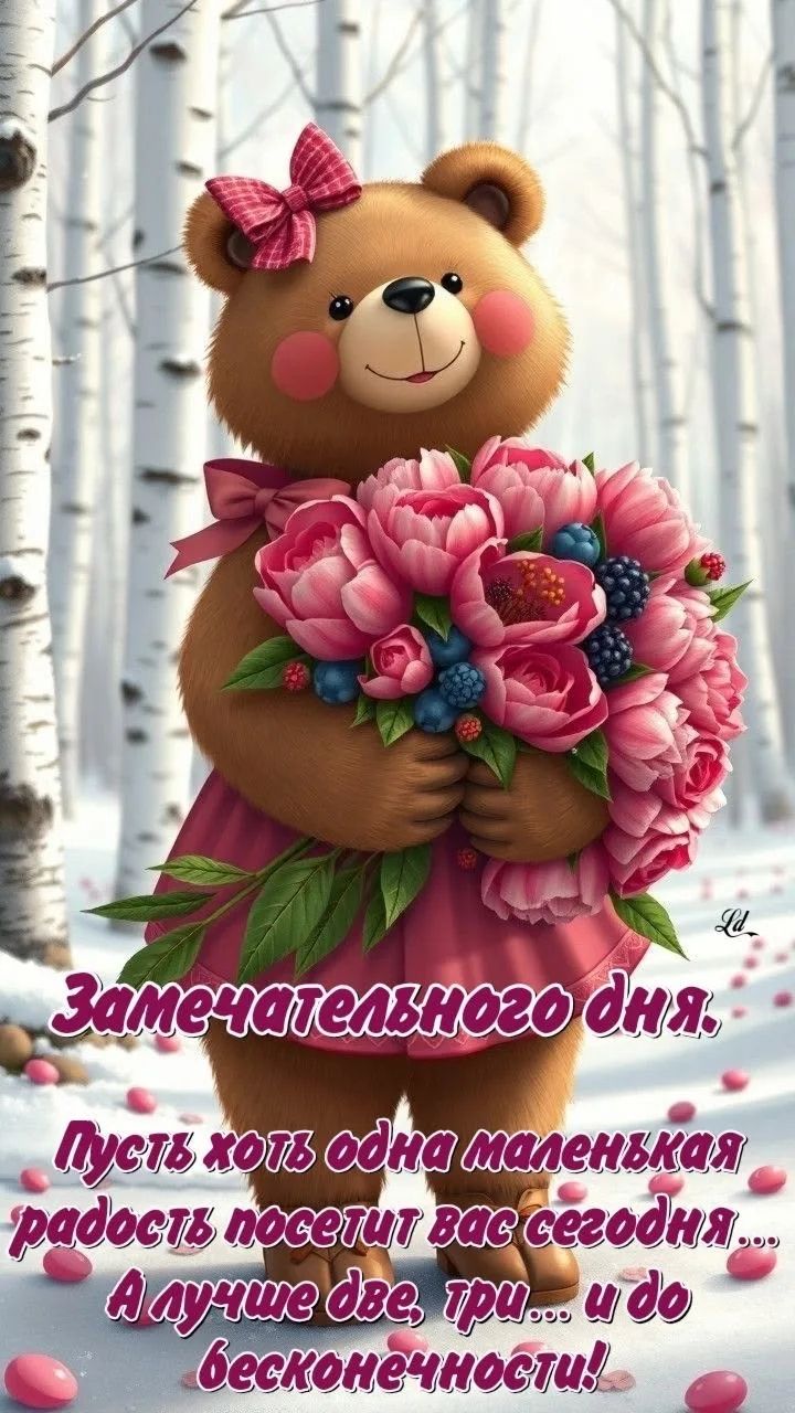 Замечательного дня. Пусть хоть одна маленькая радость посетит вас сегодня... А лучше две, три... и до бесконечности!