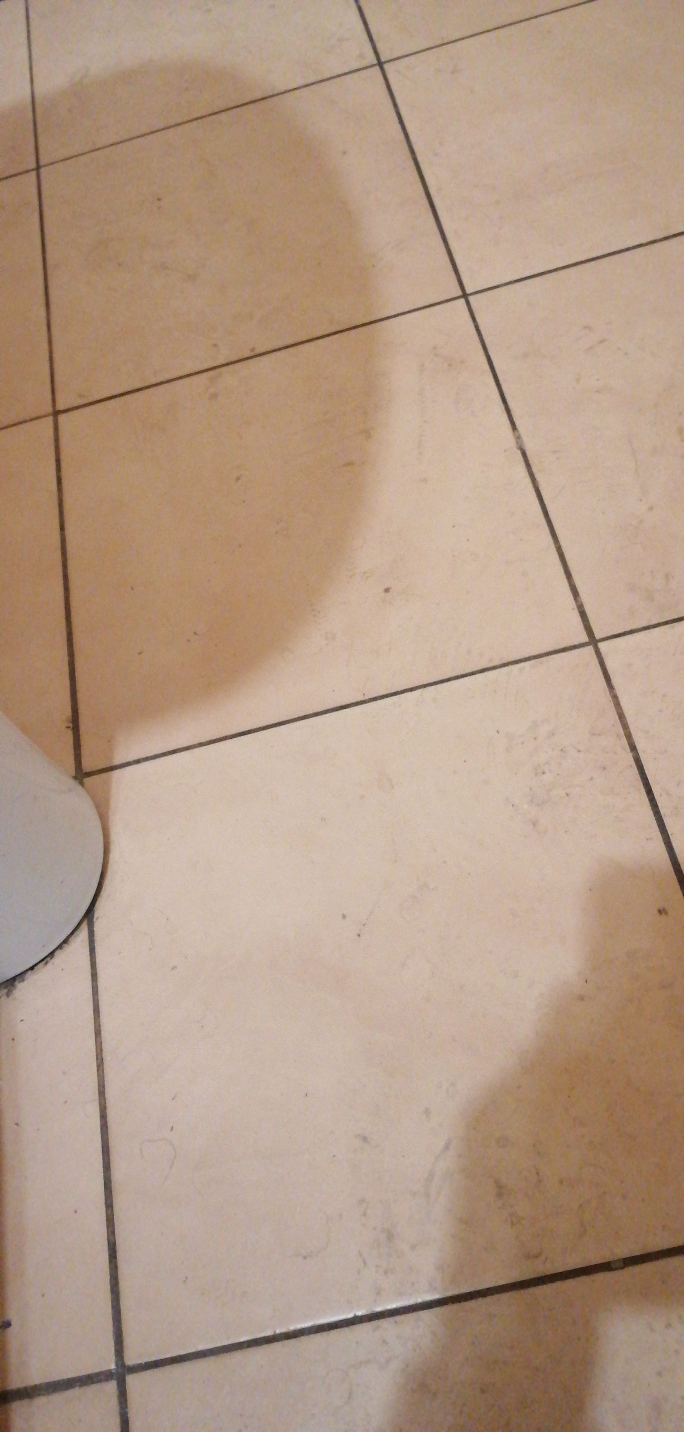 Фото грязного кафельного пола с тенями на нём