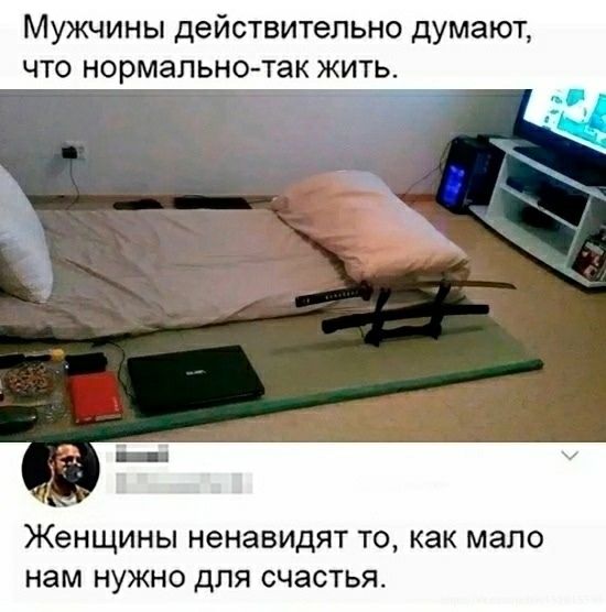 Мужчины действительно думают, что нормально-так жить. Женщины ненавидят то, как мало нам нужно для счастья.