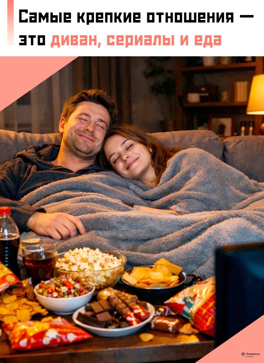 Самые крепкие отношения — это диван, сериалы и еда