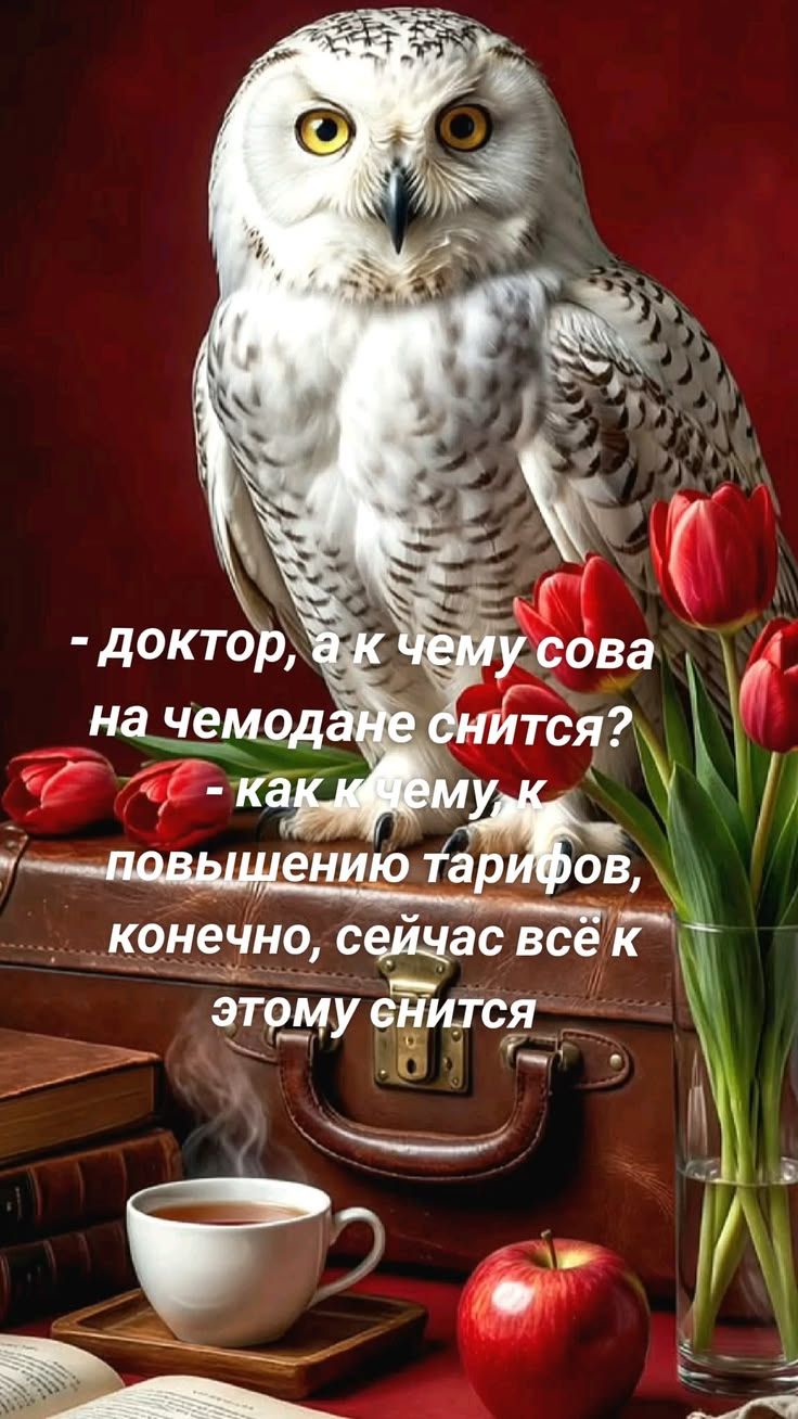 - доктор, а к чему сова на чемодане снится?
- как к чему, к повышению тарифов, конечно, сейчас всё к этому снится